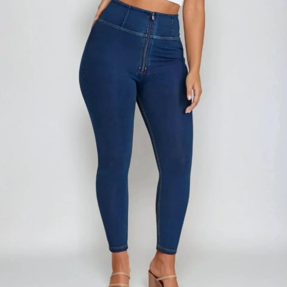 WR.UP Curvy Organic Denim High Waist Full Length Curvy Blue Jeans - Medium - NWT